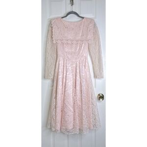 Gunne Sax by Jessica Mcclintock Pink Lace Midi Dress